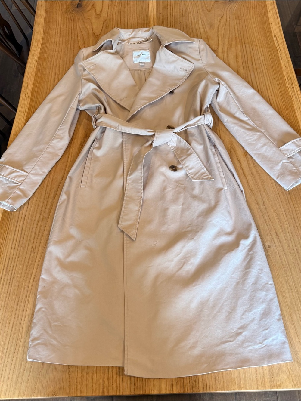 Ever New Cream Double-Breasted Trench Coat with Tie Waist - Picture 5 of 7